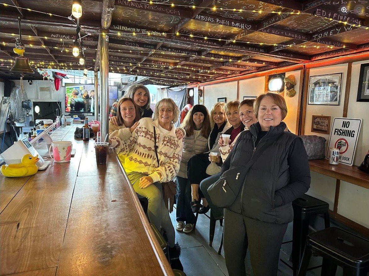Guests gathered inside The Bum Boat